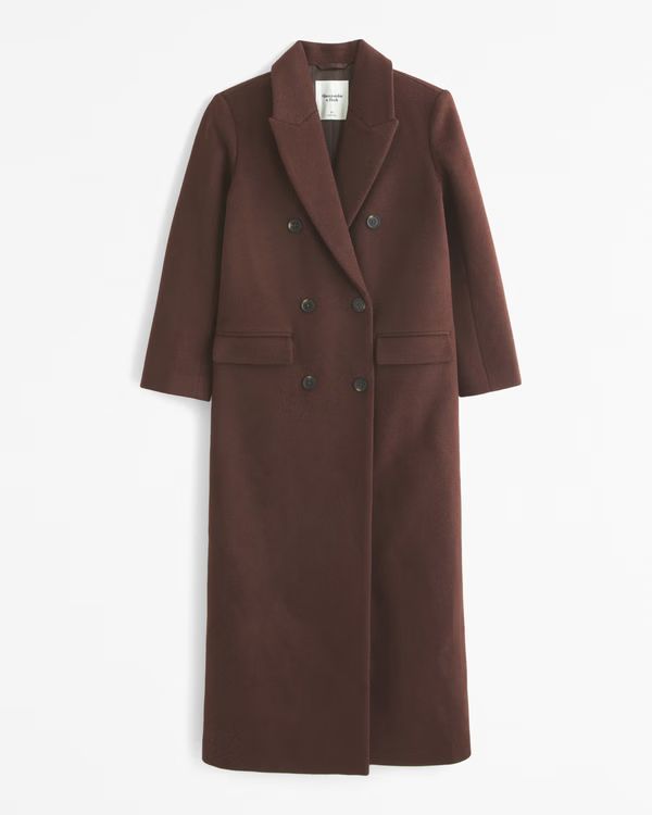 Wool-Blend Double-Breasted Coat | Abercrombie & Fitch (US)