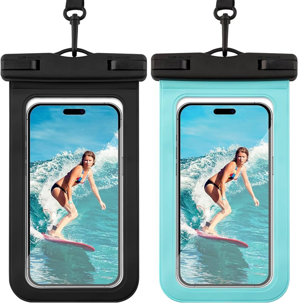 2 Pack IP68 Waterproof Phone Pouch, Floating Waterproof Phone Case with Lanyard for iPhone 15 14 13 12 Pro Max, Galaxy 21 up to 7.0", Waterproof Case Cellphone Dry Bag for Beach Swimming Travel | Amazon (US)