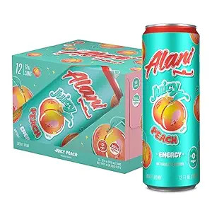 Alani Nu JUICY PEACH Sugar Free, Low Calorie Energy Drinks | 200mg Caffeine | Biotin B Vitamins |... | Amazon (US)