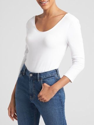 Three-Quarter Sleeve Bodysuit in Jersey | Gap Factory