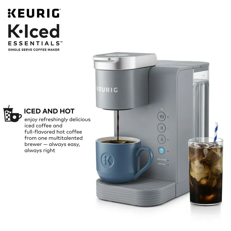 Keurig K-Iced Essentials Gray Iced and Hot Single-Serve K-Cup Pod Coffee Maker | Walmart (US)