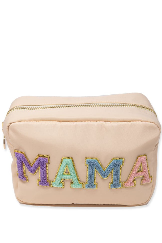 Mama Patch Multi/Tan Medium Bag | The Pink Lily Boutique
