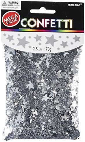 Amscan Party Supplies Big and Small Star Confetti-1 Pack, 2.5 oz, Silver | Amazon (US)