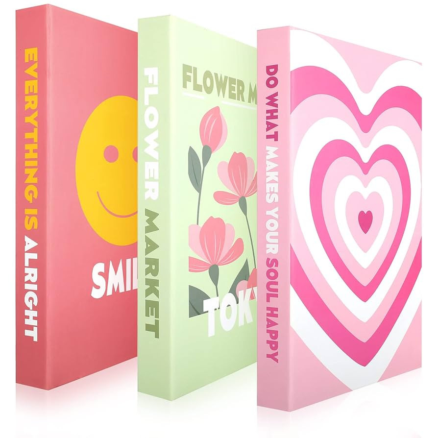 Amazon.com: Tatuo Set of 3 Preppy Decorative Fake Books Funky Aesthetic Room Decor Coffee Table F... | Amazon (US)