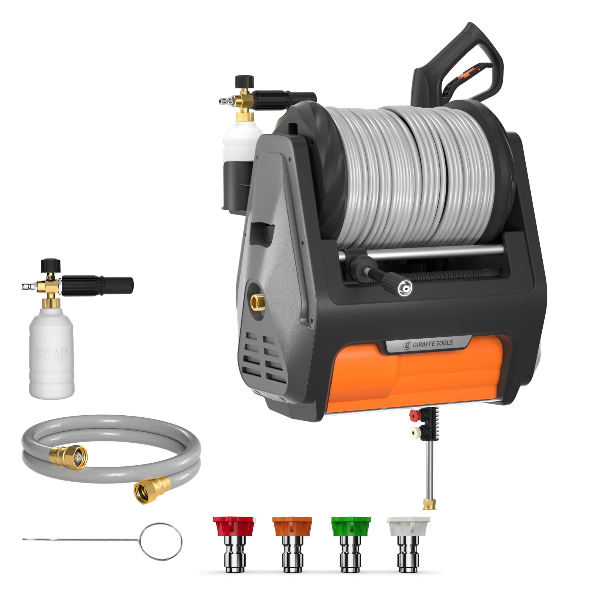 Giraffe Tools Grandfalls Retractable Pressure Washer Pro, Wall Mount Pressure Washer, Electric Po... | Amazon (US)