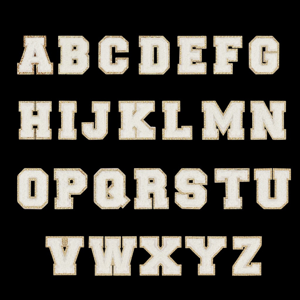 Blanc Mini Glitter Varsity Letter Patch | Stoney Clover Lane