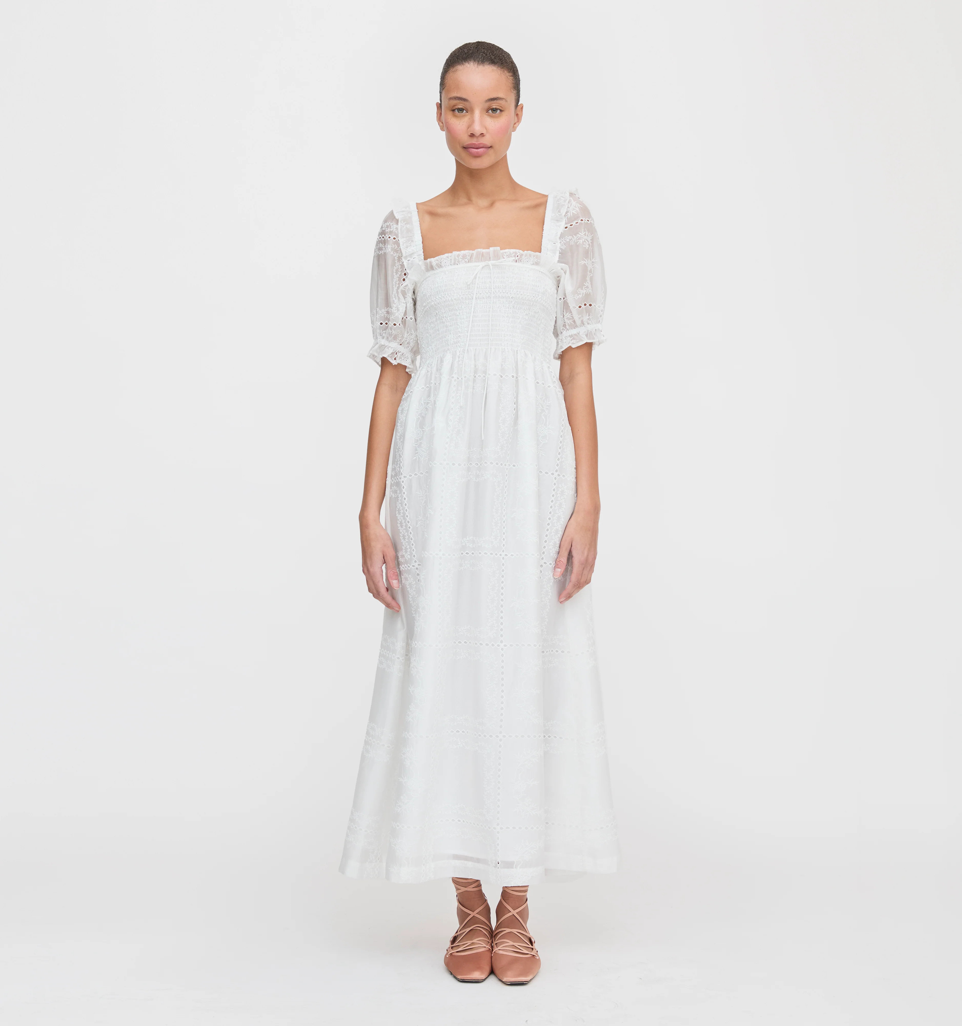 The Scarlett Nap Dress - White Patchwork Organza | Hill House Home US