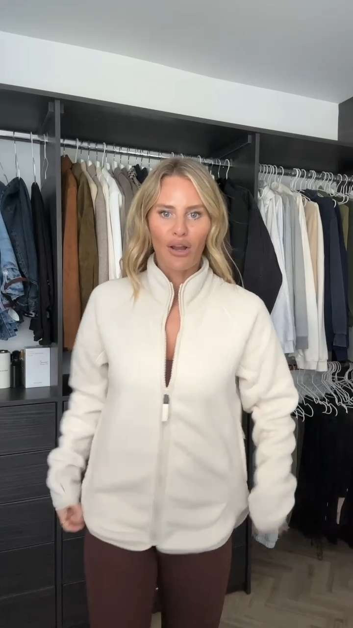 Autumn, transitional outfit, H&M teddy jacket, Adanola set, leggings & sports top, New Balance trainers, ootd  

 #LTKuk #LTKautumn #LTKeurope