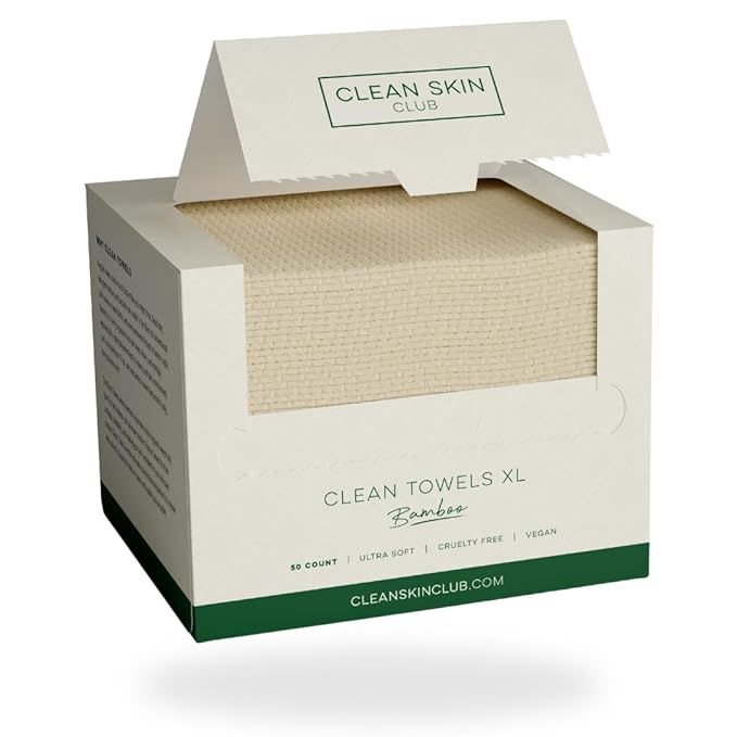 Clean Skin Club Bamboo Clean Towels XL | World 1ST Biodegradable Face Towel | Disposable Dry Make... | Amazon (US)