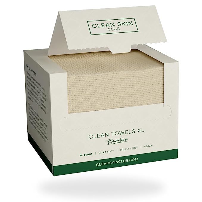 Clean Skin Club Bamboo Clean Towels XL, Award Winning Disposable Face Towel, Dry Makeup Removing ... | Amazon (US)