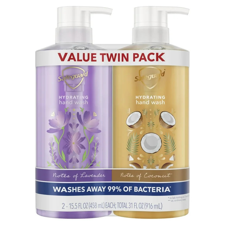 Safeguard Hand Wash Twin Pack, 15.5 oz, Notes of Lavender & Notes of Coconut | Walmart (US)