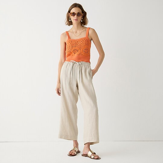 Petite wide-leg seaside pant in linen | J. Crew US