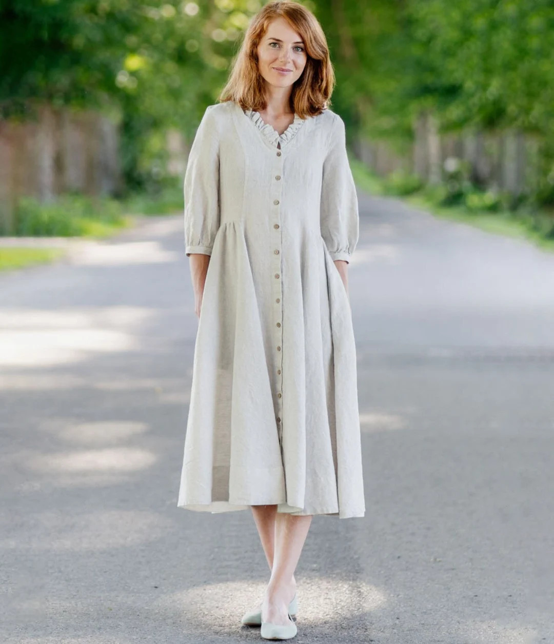 MIDI MEDIEVAL DRESS | Fall Style Dress, Button Down Dress, Regency Prairie Dress, Victorian Tea D... | Etsy (US)