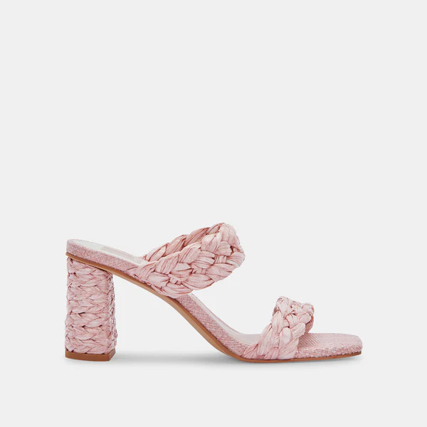 PAILY RAFFIA HEELS IN PINK RAFFIA | DolceVita.com