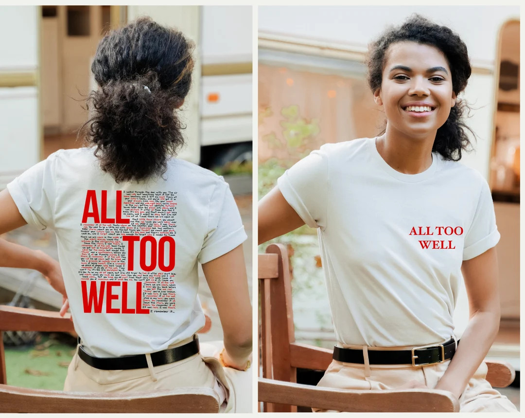 All Too Well Taylor's Version T- Shirt Two Side Printed, Taylor New Album 2023 Merch, Taylor's Ve... | Etsy (US)