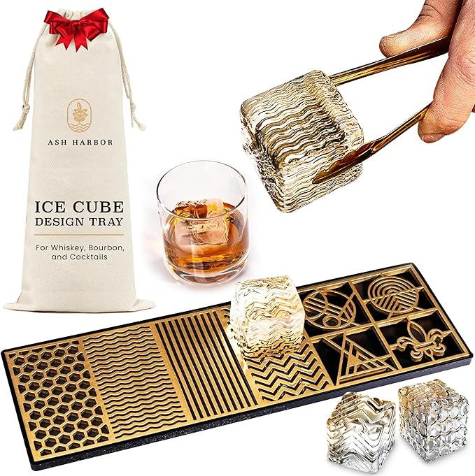 Clear Ice Cube Maker Design Tray - Craft Modern Ice Molds for Bourbon & Cocktails in 5 Seconds - ... | Amazon (US)