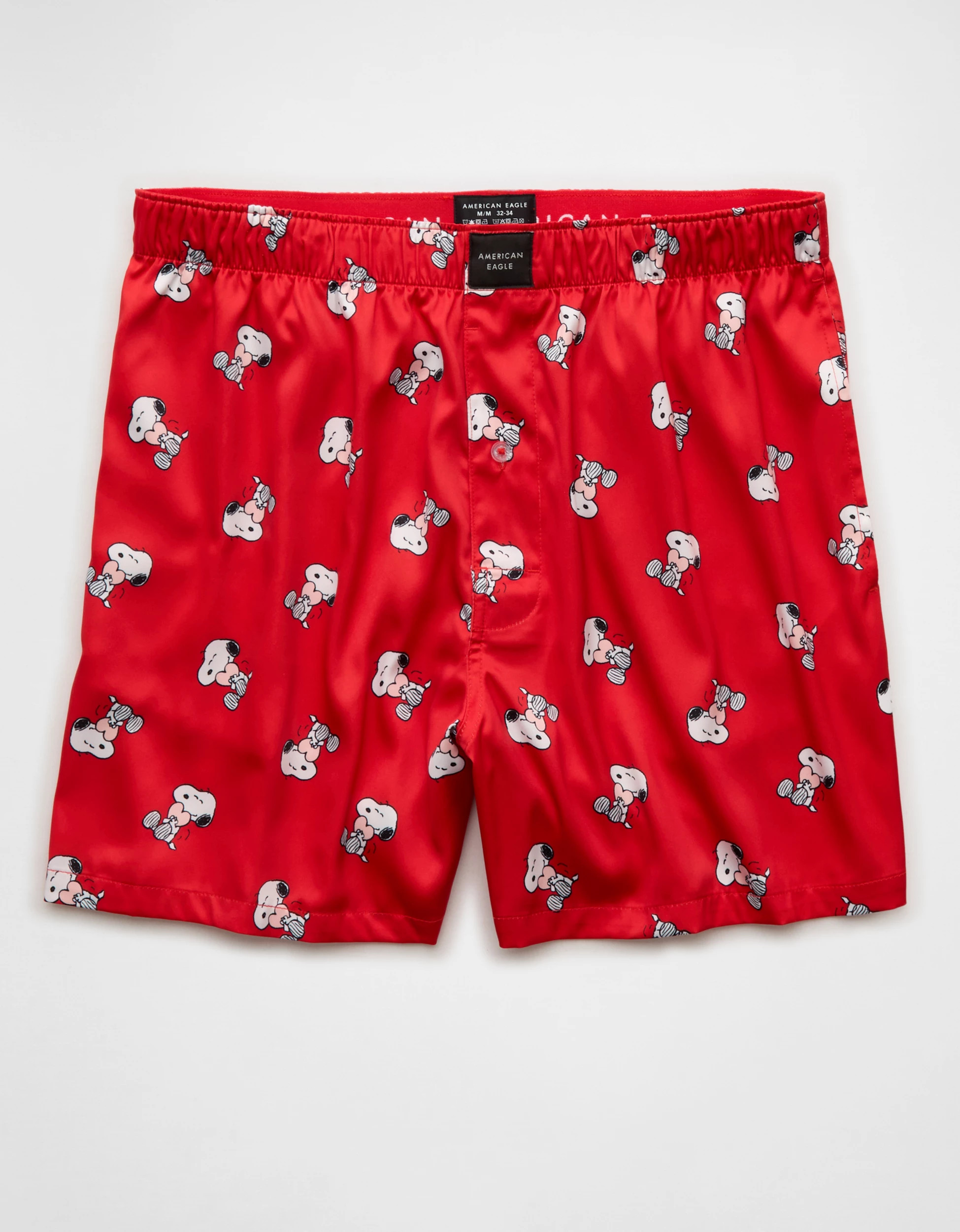 AE Men's Snoopy Satin Pocket Boxer Short | American Eagle Outfitters (US & CA)