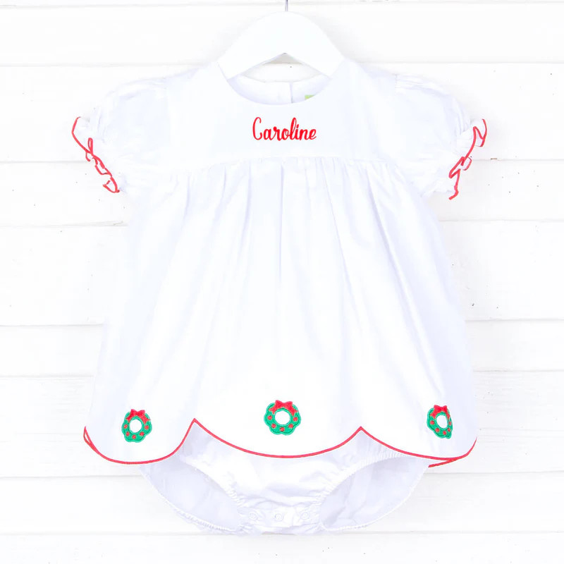 Christmas Wreath White Bailey Bubble | Classic Whimsy