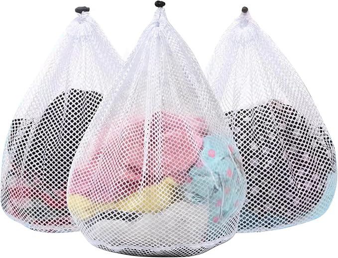 3 Pack XXL Mesh Laundry Bags for Delicates, Extra Large Laundry Wash Bags for Clothes,Bed Linen,T... | Amazon (US)