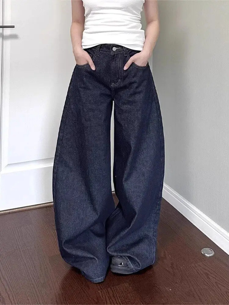 Jean Américain Noir à Jambes Larges pour Homme et Femme, Pantalon Droit Ample, Délavé, Nouvel... | Aliexpress EU