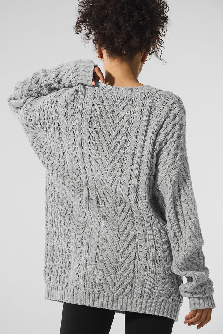 Cable Knit Crew Neck Sweater | Alo Yoga (US)