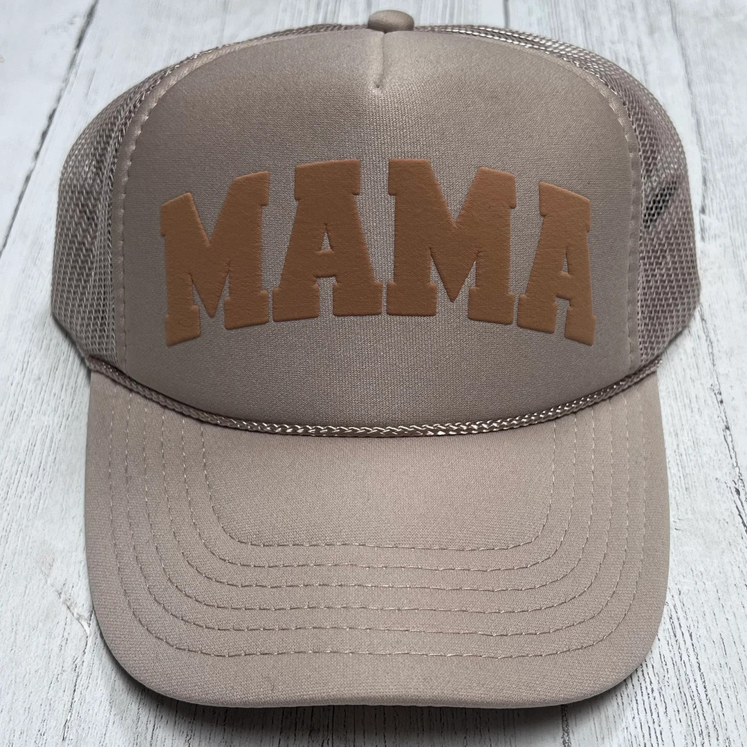 MAMA Puffy Vinyl Trucker Hat - Etsy | Etsy (US)
