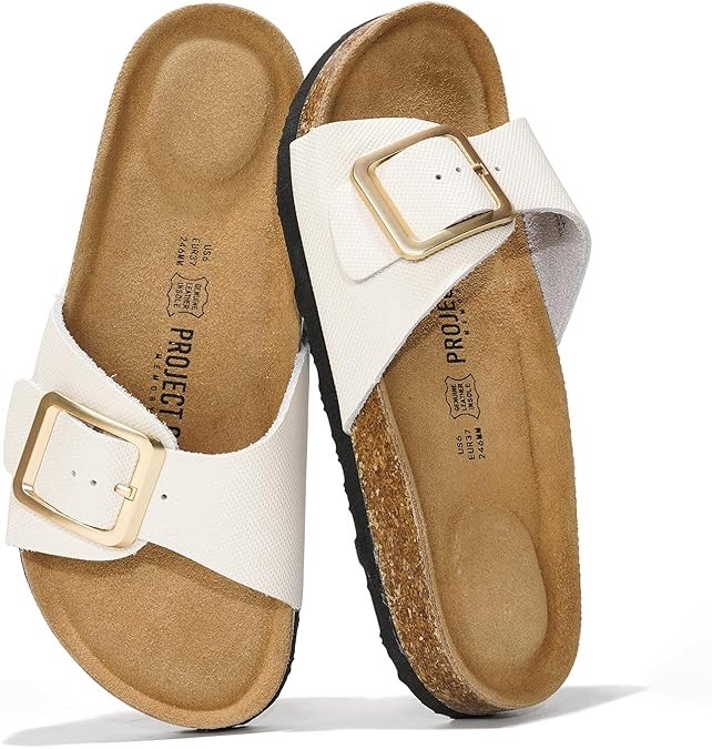 Project Cloud 100% Genuine Leather Sandals Women Dressy Beach Essentials Slides for Women Footwea... | Amazon (US)