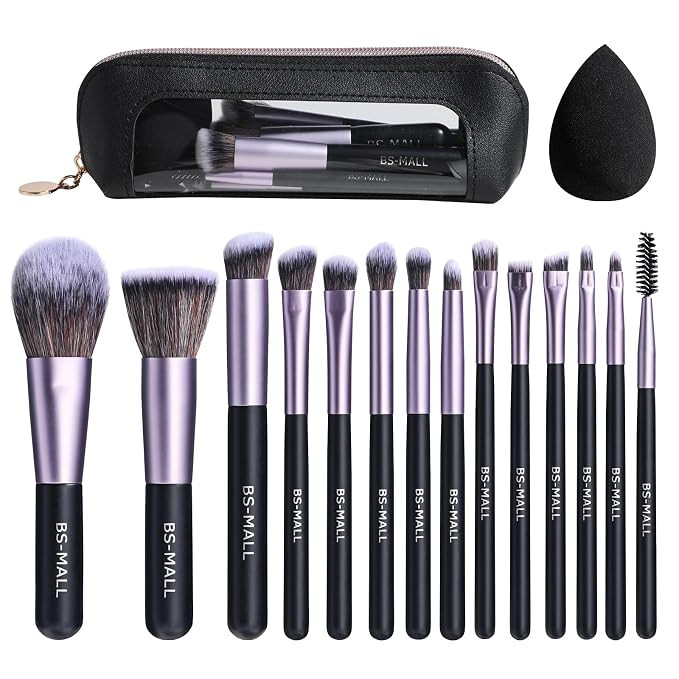 BS-MALL 14 Pcs Makeup Brushes Set with 1 Pcs Makeup Sponge – Essential Foundation Powder Concea... | Amazon (US)