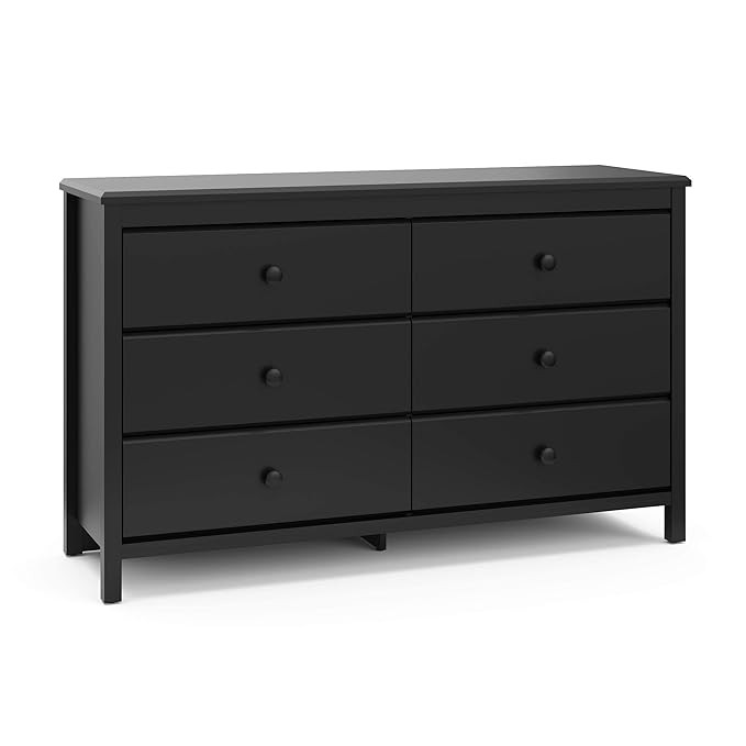 Storkcraft Alpine 6 Drawer Double Dresser (Black) – GREENGUARD Gold Certified, Dresser For Nurs... | Amazon (US)