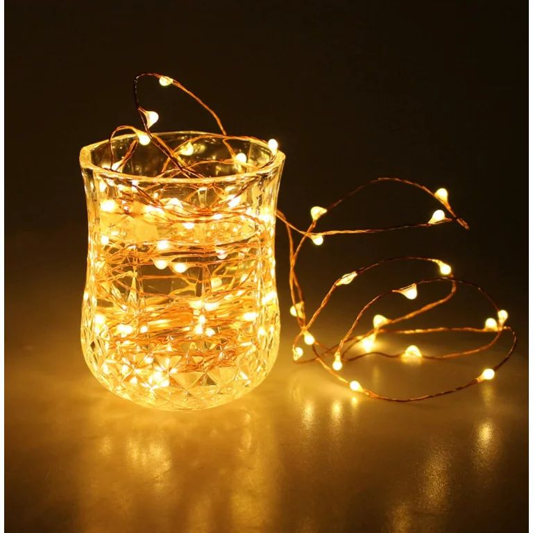 Unido Box 2 Pack LED Fairy String Lights, Warm White, 20 LED 7'ft/2m Copper Wire Battery Waterpro... | Walmart (US)