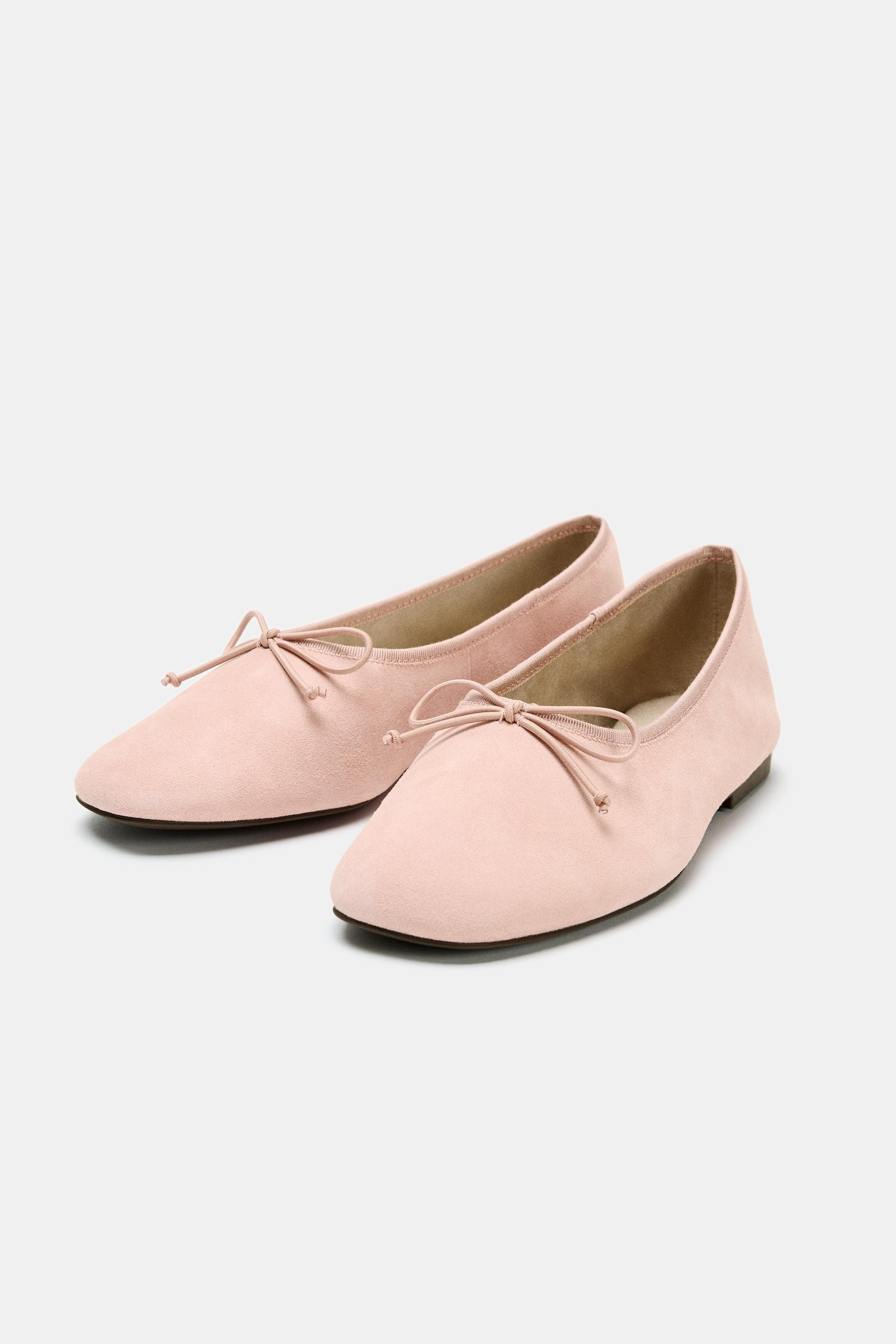 BALLERINES EN DAIM AVEC NŒUD | Zara FR