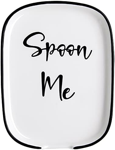 Ceramic Spoon Rest for Stove Top, Large Spoon Holder for Kitchen Counter, White Coffee Spoon Rest... | Amazon (US)