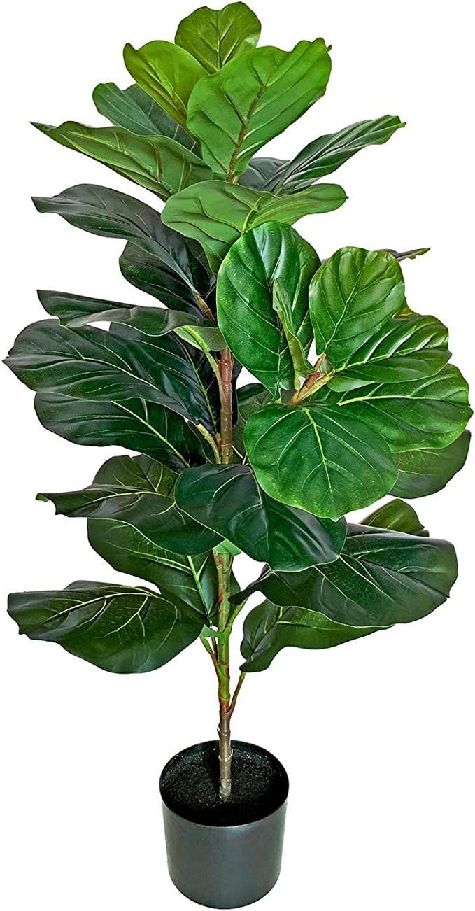 BESAMENATURE 40 Inch Artificial Fiddle Leaf Fig Tree/Faux Ficus Lyrata for Home Office Decoration | Amazon (US)