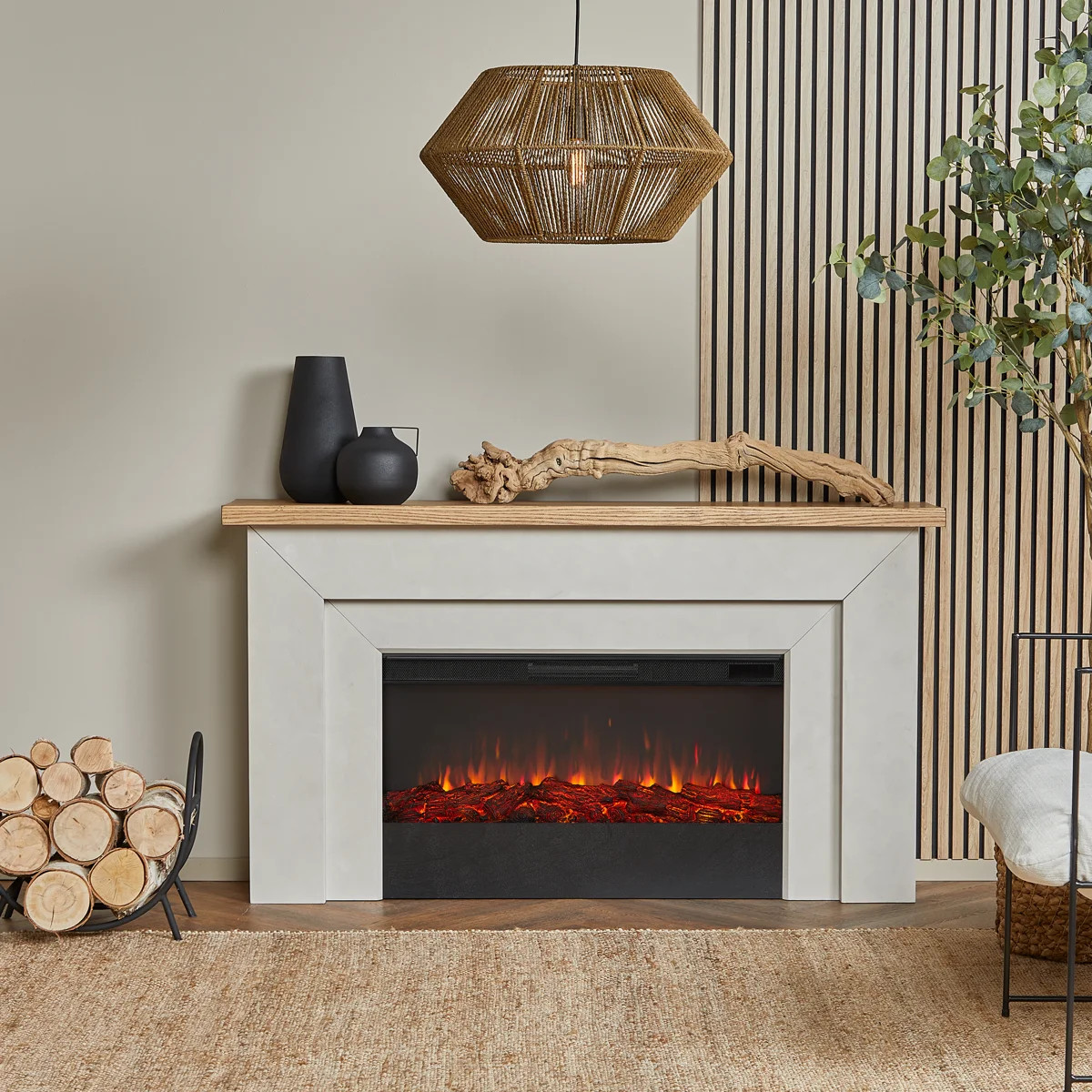 Malie 67.25'' W Freestanding Electric Fireplace | Wayfair North America