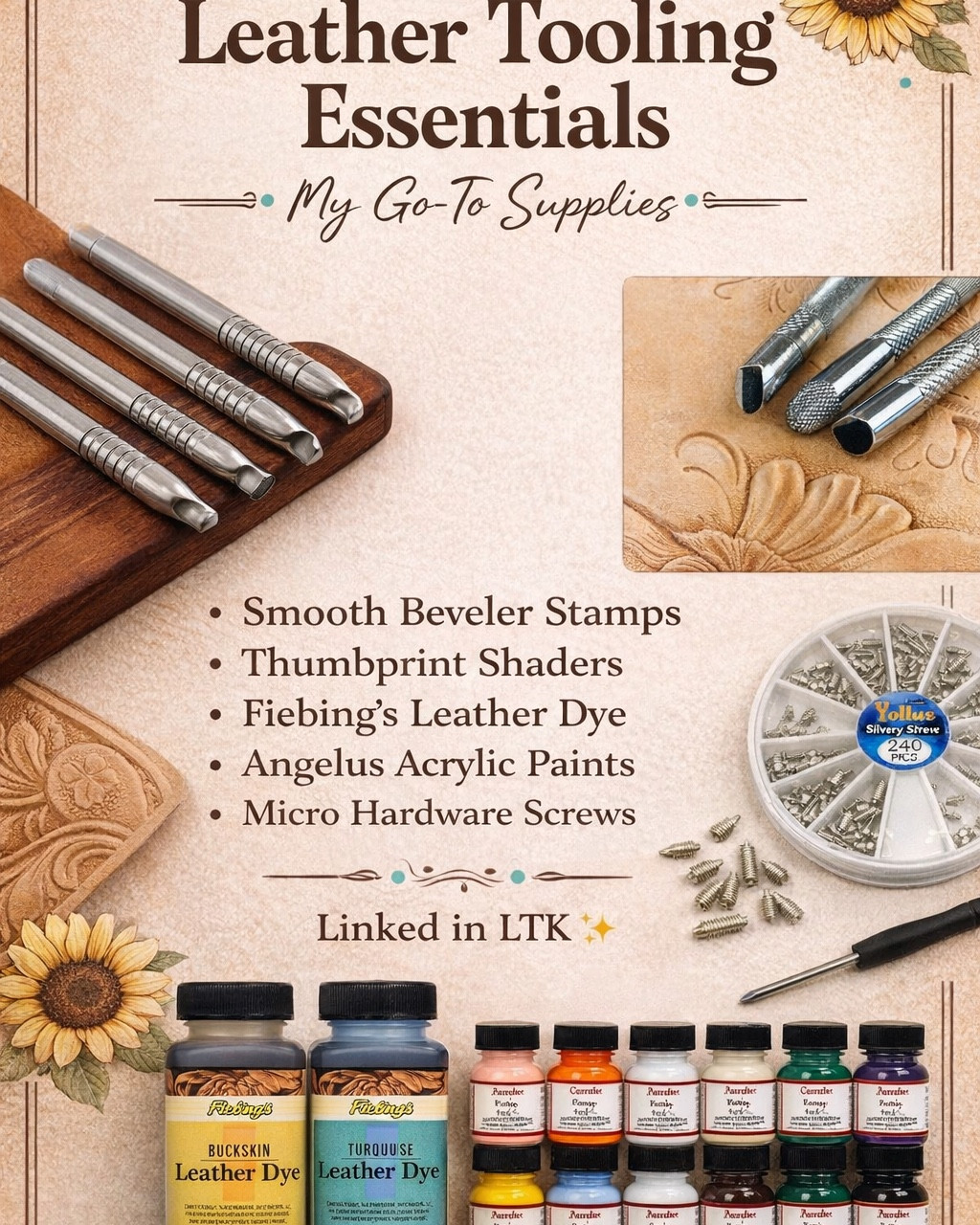These are staples in my workspace and make such a difference in the finished look. Whether you’re tooling wallets, card holders, or full floral pieces — this lineup covers the basics 🙌🏼 

Everything linked here for easy shopping 👇🏼

#leathertooling #leathercraft #westernstyle #handmadeleather #crafttools #makerlife #smallbusinessowner #westernmaker

#LTKHome