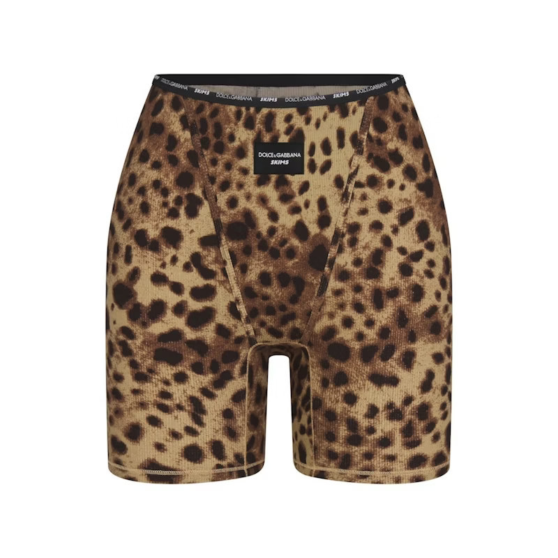 Women's SKIMS x Dolce&Gabbana Cotton Rib Boxer in Leopard | StockX