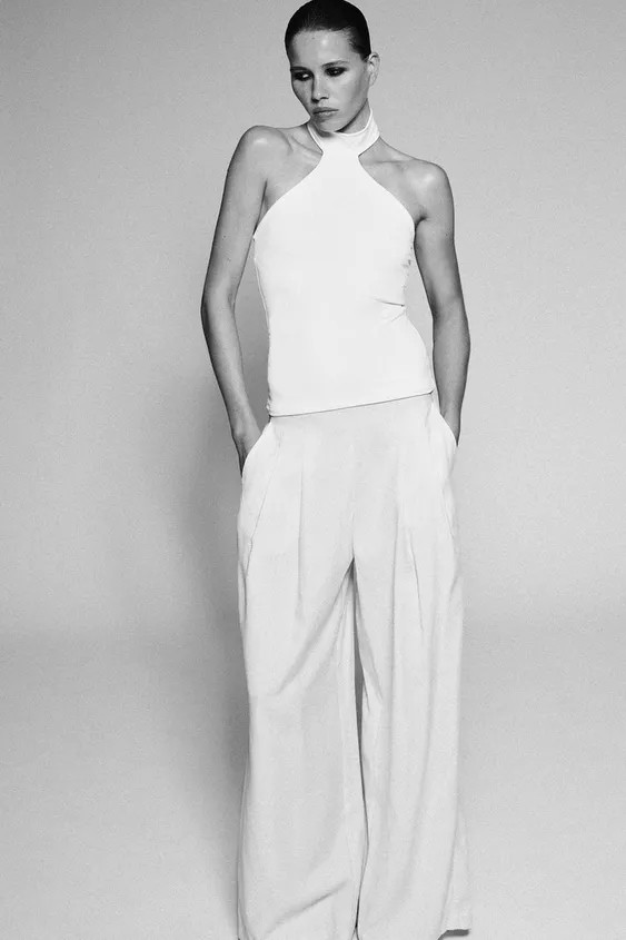 POLYAMIDE HALTER TOP | Zara Canada