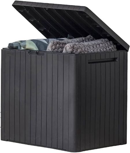 $30 outdoor storage box! Grabbed this for all the outside toys!! 