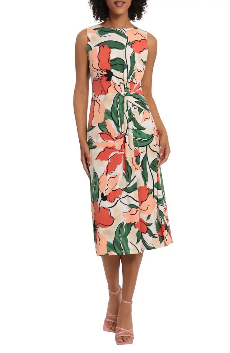 Floral Twist Front Midi Dress | Nordstrom Rack