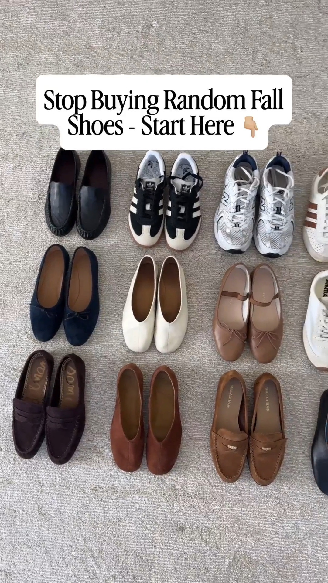 My early Fall shoe lineup. No new out of the box silhouettes. Simple basics that I’ll wear again next year. 

Vince black loafers 5
Madewell suede ballet flats 5.5 - old
Sam Edelman brown loafers 5
Adidas Samba size 5
Reformation cream flats 5
Reformation Cognac suede flats 5. Run a half size small
New Balance 530’s 5.5
Loeffler Randall Leonie flats 5.5
Veronica Beard loafers 5.5
Adidas Japans 5
Bimba Y Lola sneaker s5. Run big
Reformation black flats 5
Varley sneakers 6 - run roomy
Adidas Japan Lux 5
Madewell suede flats 5 - old.

#LTKmomlife #LTKOver40 #LTKPetite