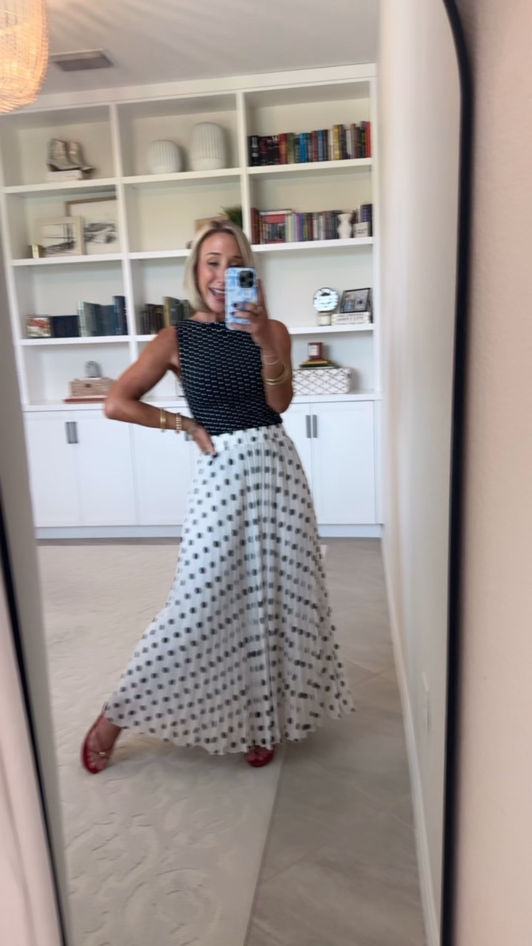 Unboxing Haul - my latest (mostly) Amazon orders: Polka Dot Double Lined Tank - Size Small. 26+ colors. Polka Dot Pleated Skirt - Size XSmall.