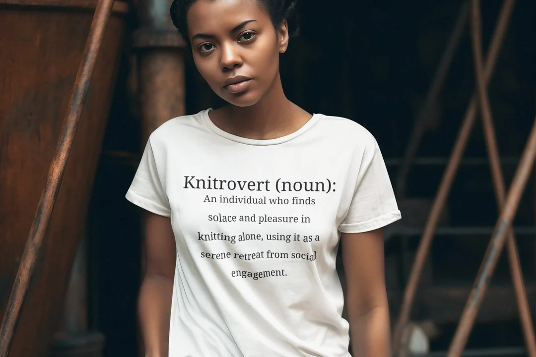 Women's Knitrovert Fitted Eco Tee / Funny Introvert Knitter Shirt / Knitting Humour Women Top / G... | Etsy (US)