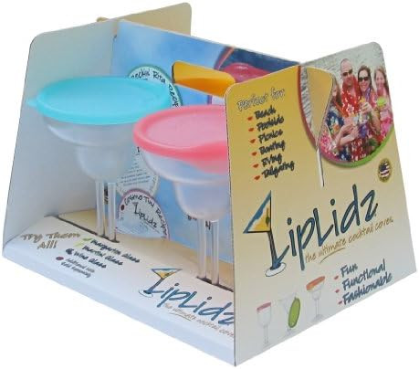 LipLidz ~ 13.5 oz. Frosted Margarita Glass w/ Attachable Drink-thru assorted colored Lids - 100% Gua | Amazon (US)