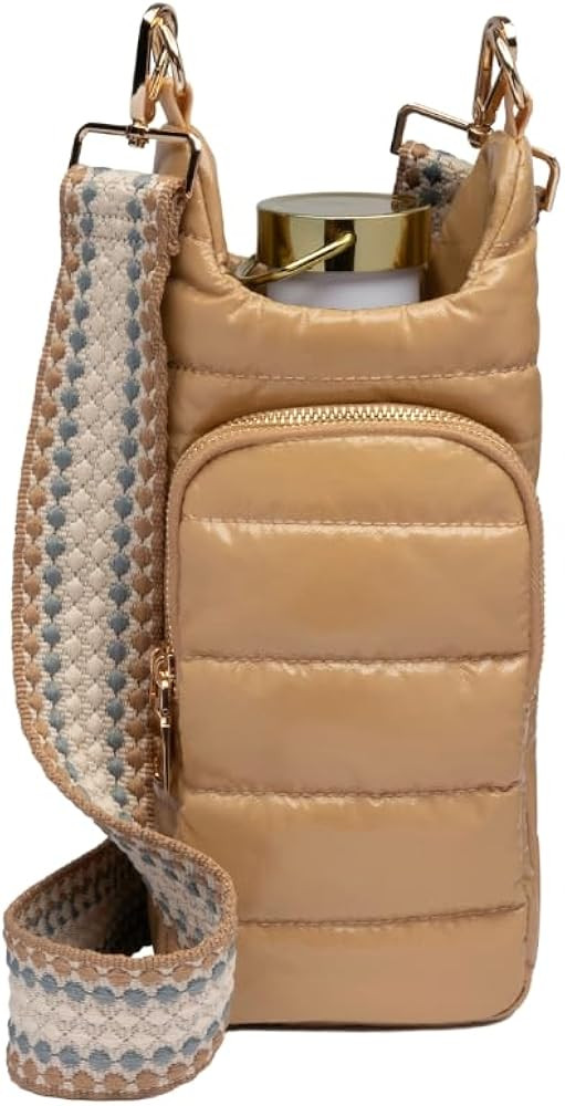 Original Crossbody HydroBag | Quilted Water Bottle Carrier with Adjustable Strap & Two Pockets | Amazon (US)