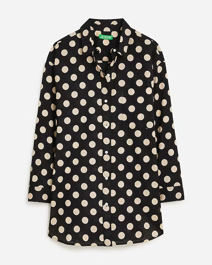 Cotton voile beach shirt in dot print | J. Crew US