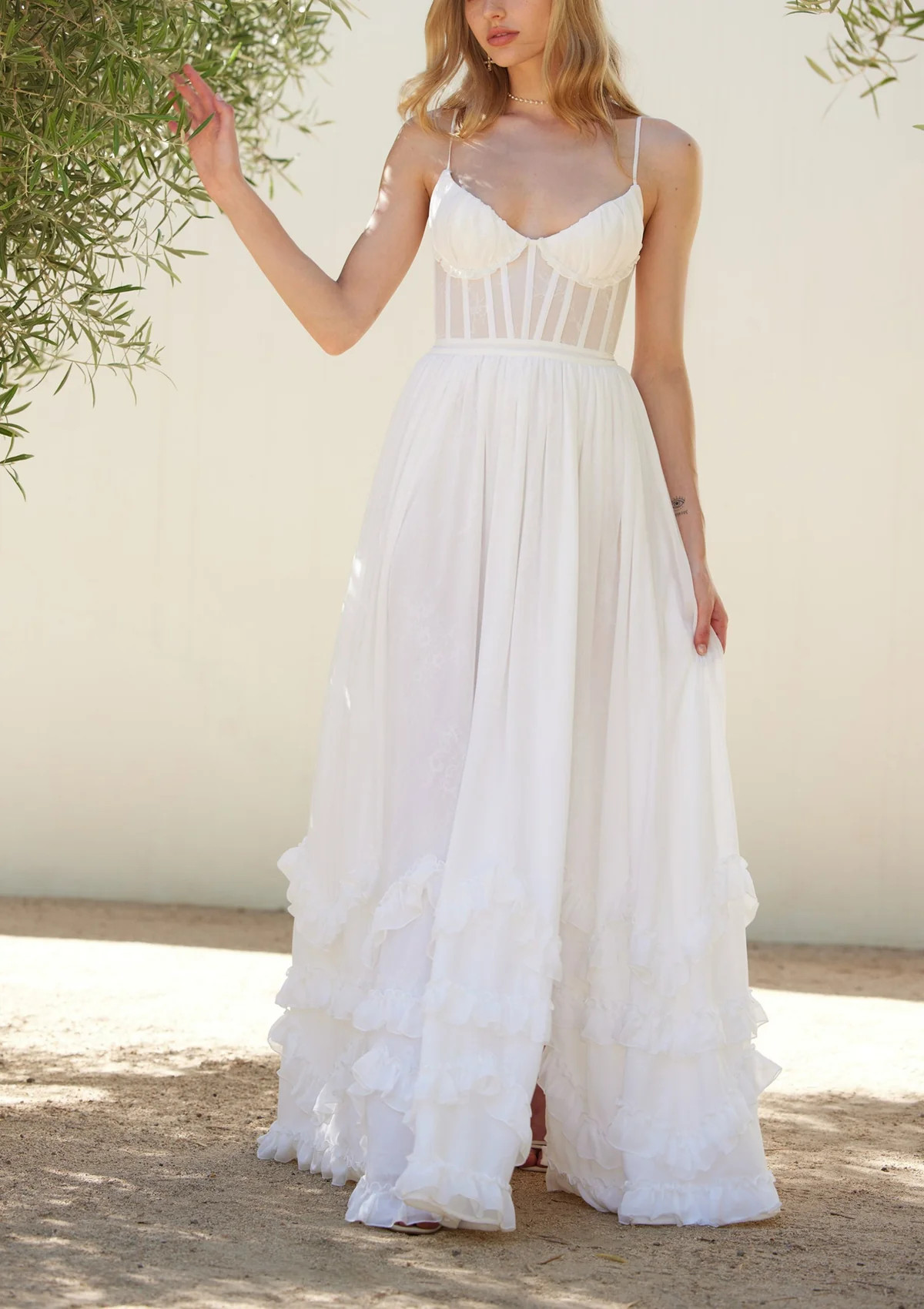 The Carmen Dress in White | Over The Moon Gift