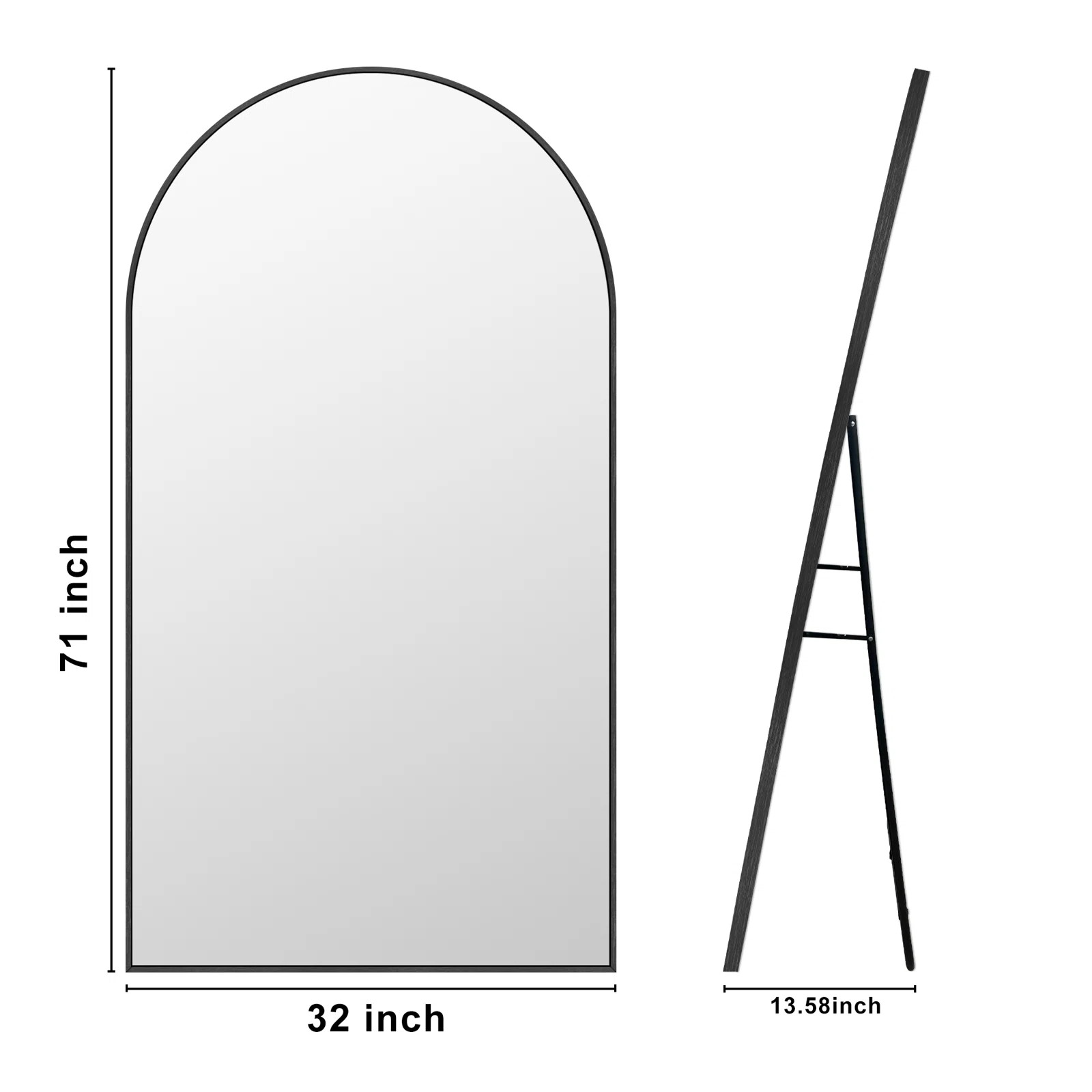 Malesha Modern Arched Full Length Metal Floor Mirror Standing Mirror | Wayfair North America