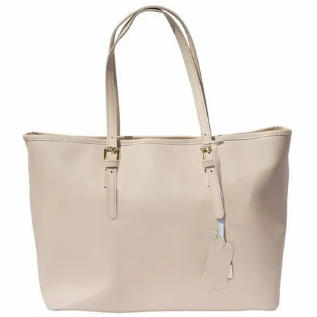 Eloisa Womens Luxury Handmade Shopping Tote Leather Handbag Light Taupe | Walmart (US)