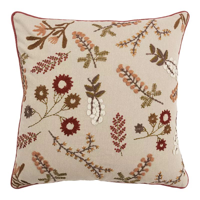 Rizzy Home Sally Sprigs Natural Throw Pillow, 20X20 | Kohl's