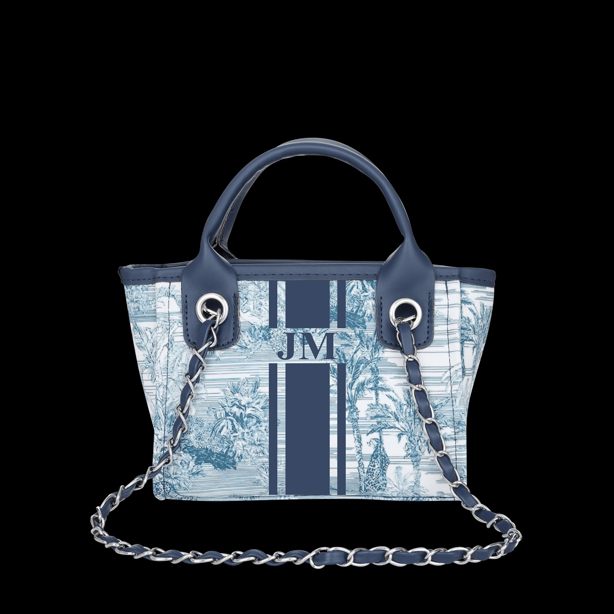 Lily and Bean Mini Blue Tropical Stripe Bag Navy | Lily and Bean